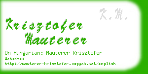 krisztofer mauterer business card